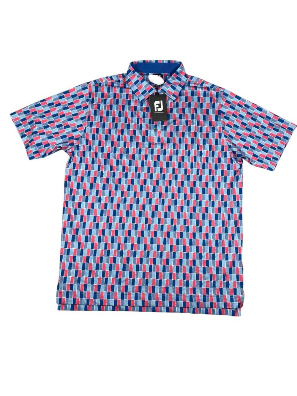 FootJoy Mens Performance Golf Polo Shirt S Multicolor Geometric Short Sleeve NWT